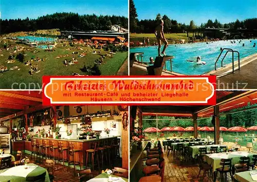 AK / Ansichtskarte Haeusern Hoechenschwand Waldschwimmbad Restaurant Cafe Bar Gastraum