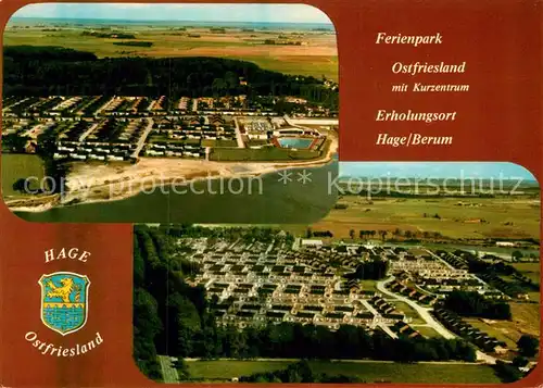 AK / Ansichtskarte Hage Ostfriesland Ferienpark mit Kurzentrum Fliegeraufnahme Kat. Hage