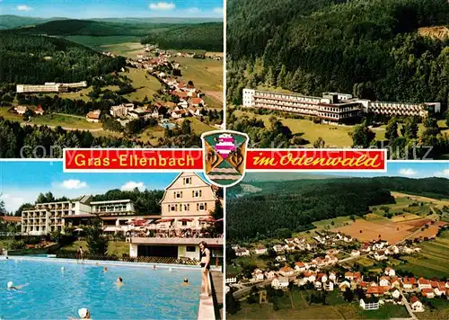 AK / Ansichtskarte Gras Ellenbach Fliegeraufnahmen Kurhotel Schwimmbad Kat. Grasellenbach