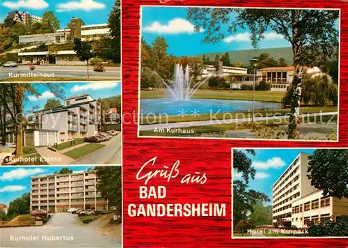 AK / Ansichtskarte Bad Gandersheim Kurmittelhaus Kurhotel Eterna Kurhotel Hubertus Kurhaus Hotel Kat. Bad Gandersheim