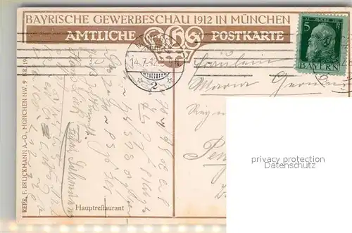 AK / Ansichtskarte Muenchen Bayrische Gewerbeschau 1912 Kat. Muenchen