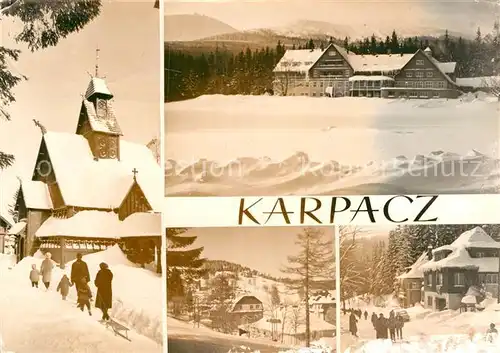 AK / Ansichtskarte Karpacz Bierutowice Hotel Orlinek Winterpanorama Kat. Polen