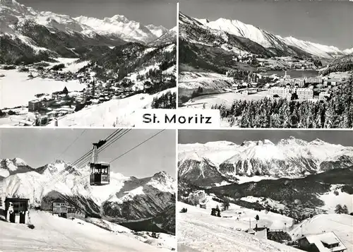 AK / Ansichtskarte St Moritz GR Winterpanorama Skiort Alpen Bergbahn Kat. St Moritz