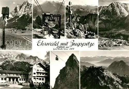AK / Ansichtskarte Ehrwald Tirol Bergbahn Gipfelkreuz Zugspitze Bergbahn Alpenpanorama