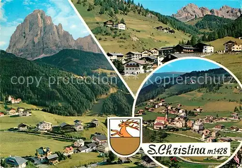 AK / Ansichtskarte St Christina Panorama Val Gardena Dolomiten Kat. Groeden Suedtirol