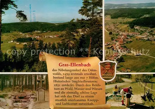 AK / Ansichtskarte Grasellenbach Panorama Kneipp Luftkurort im Odenwald Geschichte Kat. Grasellenbach