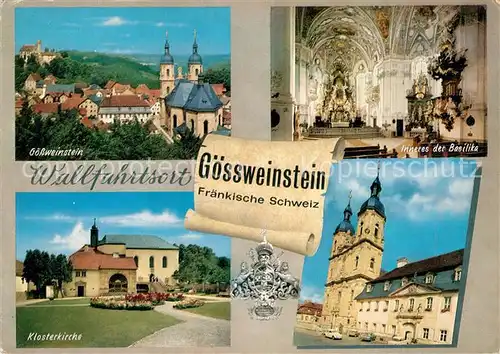 AK / Ansichtskarte Goessweinstein Klosterkirche Basilika Wallfahrtsort Fraenkische Schweiz Kat. Goessweinstein