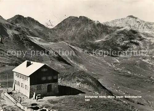 AK / Ansichtskarte Stuttgarterhuette Berghaus mit Krabachspitze Lechtaler Alpen Kat. Zuers Vorarlberg