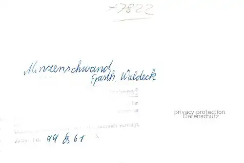 AK / Ansichtskarte Menzenschwand Gasthaus Waldeck Kat. St. Blasien