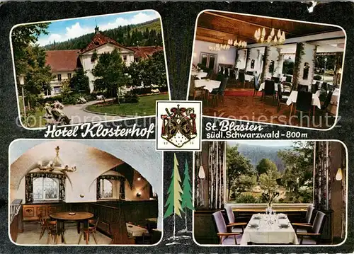 AK / Ansichtskarte St Blasien Hotel Klosterhof Kat. St. Blasien