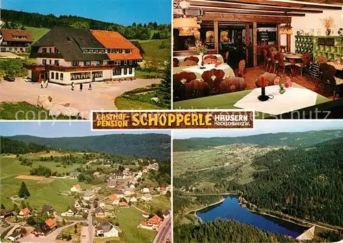 AK / Ansichtskarte Haeusern Schwarzwald Gasthof Pension Schoepperle Fliegeraufnahme Kat. Haeusern