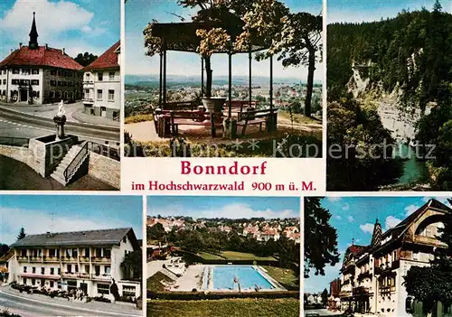 AK / Ansichtskarte Bonndorf Schwarzwald Schwimmbad Pavillon Teilansicht Schlucht Kat. Bonndorf