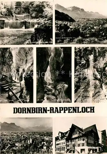 AK / Ansichtskarte Dornbirn Vorarlberg Rappenloch Wasserfall Schlucht Gesamtansicht mit Alpenpanorama Kat. Dornbirn