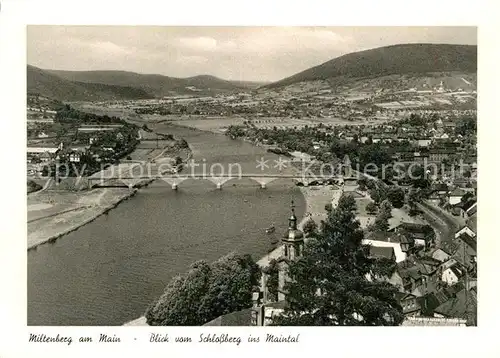 AK / Ansichtskarte Miltenberg Main Panorama Blick vom Schlossberg ins Maintal Kupfertiefdruck Kat. Miltenberg