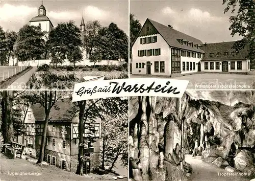 AK / Ansichtskarte Warstein Waldhotel Tropfsteinhoehle Jugendherberge Alte Kirche Kat. Warstein