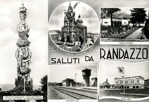 AK / Ansichtskarte Randazzo Basilica Pontificia Stazione FF.SS. Motel Agip