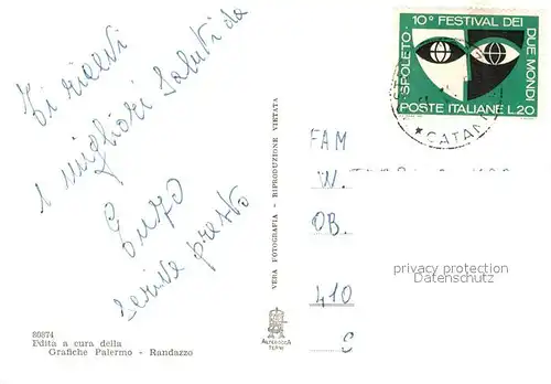 AK / Ansichtskarte Randazzo Basilica Pontificia Stazione FF.SS. Motel Agip