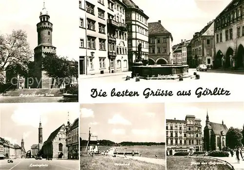 AK / Ansichtskarte Goerlitz Sachsen Reichenbacher Turm Leninplatz Platz der Befreiung Untermarkt  Kat. Goerlitz