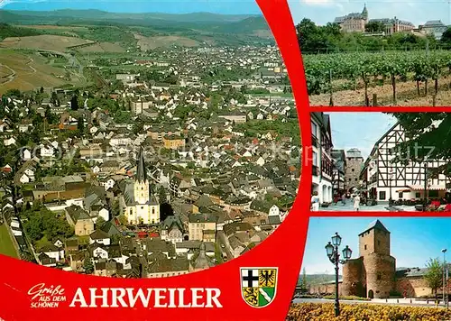 AK / Ansichtskarte Ahrweiler Ahr Fliegeraufnahme Schloss Fachwerkhaus Burg Kat. Bad Neuenahr Ahrweiler