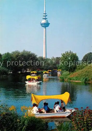 AK / Ansichtskarte Mannheim Luisenpark Gondolettas und Fernmeldeturm Kat. Mannheim