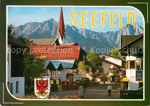 AK / Ansichtskarte Seefeld Tirol Ortszentrum mit Wettersteingebirge Kat. Seefeld in Tirol