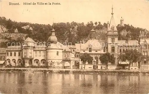 AK / Ansichtskarte Dinant Wallonie Hotel de Ville et la Poste aux bords de la Meuse Kat. Dinant