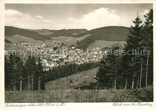 AK / Ansichtskarte Furtwangen Panorama Blick vom Grossen Hausberg Kupfertiefdruck Kat. Furtwangen im Schwarzwald