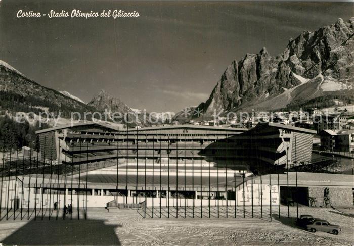 Ak Ansichtskarte Cortina D Ampezzo Stadio Olimpico Del Ghiaccio Olympiastadion Kat Cortina D Ampezzo