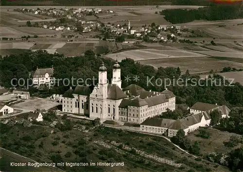AK / Ansichtskarte Roggenburg Schwaben Kloster mit Ingstetten im Hintergrund Fliegeraufnahme Kat. Roggenburg