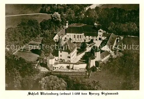 AK / Ansichtskarte Obermenzing Schloss Blutenburg Fliegeraufnahme Kat. Muenchen