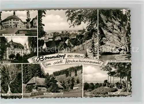 AK / Ansichtskarte Bonndorf Schwarzwald Rathaus Brunnen Schloss Gasthaus Sommerau  Kat. Bonndorf