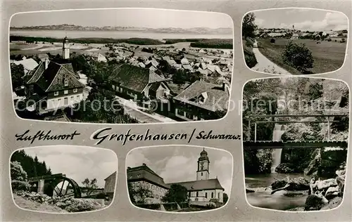 AK / Ansichtskarte Grafenhausen Schwarzwald Teilansicht Wasserrad Kirche Schlucht Kat. Grafenhausen