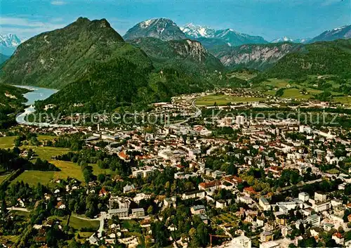 AK / Ansichtskarte Bad Reichenhall Fliegeraufnahme mit Saalachsee und Karlstein M?llnerhorn Ristfeuchthorn Sonntagshorn Kat. Bad Reichenhall