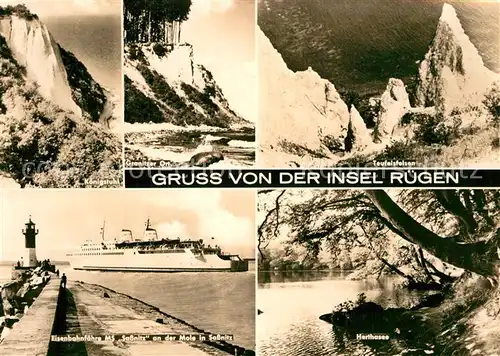 AK / Ansichtskarte Ruegen Koenigstuhl Eisenbahnfaehre MS Sassnitz  Kat. Bergen