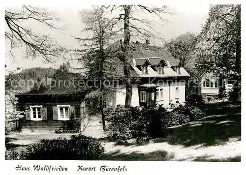 AK / Ansichtskarte Baerenfels Erzgebirge Pension Haus Waldfrieden Kat. Altenberg