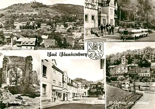 AK / Ansichtskarte Bad Blankenburg Schwarzwald Express FDGB Heim Am Goldberg Markt  Kat. Bad Blankenburg