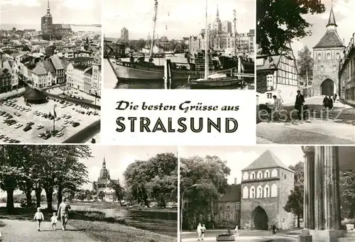 AK / Ansichtskarte Stralsund Mecklenburg Vorpommern Hafen Tor Park Kat. Stralsund