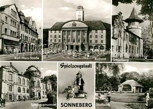 AK / Ansichtskarte Sonneberg Thueringen Rathaus Schlossberg Karl Marx Strasse Kat. Sonneberg