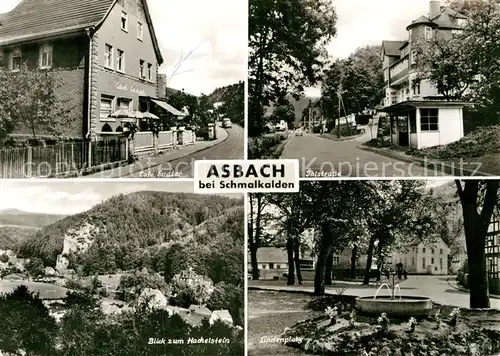 AK / Ansichtskarte Asbach Schmalkalden Cafe Endter Hachelstein Lindenplatz Kat. Schmalkalden