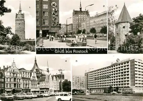 AK / Ansichtskarte Rostock Mecklenburg Vorpommern Kroepeliner Tor Lange Strasse Stadtmauer Ernst Thaelmann Platz Kat. Rostock