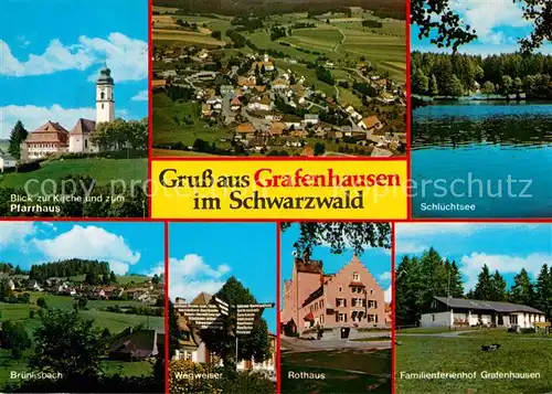 AK / Ansichtskarte Grafenhausen Schwarzwald Pfarrhaus Schluechtsee Familienferienhof Bruenlisbach Rothaus Kat. Grafenhausen