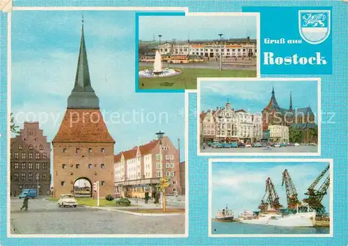 AK / Ansichtskarte Rostock Mecklenburg Vorpommern Stentor Bahnhof Ernst Thaelmann Platz ueberseehafen Kat. Rostock