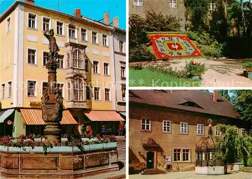 AK / Ansichtskarte Zittau Marsbrunnen am Markt Blumenuhr Stadtmuseum Kat. Zittau