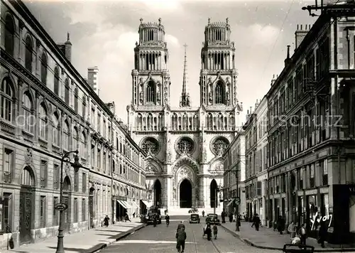 AK / Ansichtskarte Orleans Loiret Rue Jeanne dArc et Cathedrale Sainte Croix Kat. Orleans