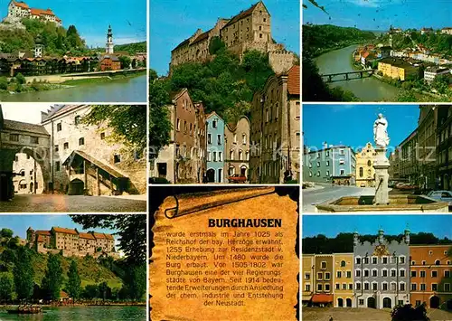 AK / Ansichtskarte Burghausen Salzach Burg Teilansichten Panorama Kat. Burghausen