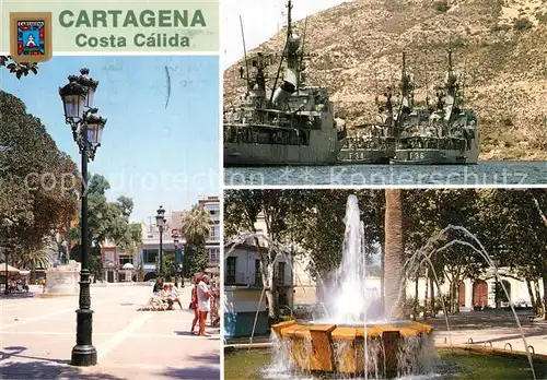 AK / Ansichtskarte Cartagena Murcia Stadtplatz Schiffe Brunnen Kat. Cartagena