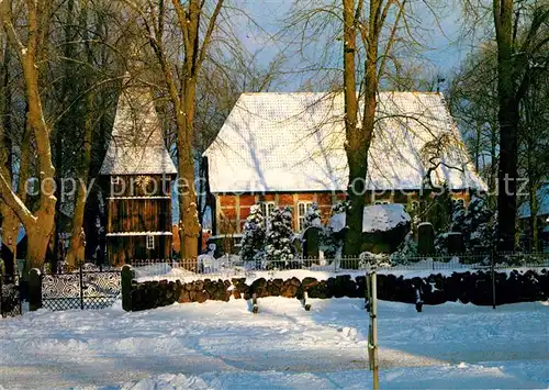 AK / Ansichtskarte Egestorf Nordheide Stephanus Kirche 17. Jhdt. im Winter Kat. Egestorf