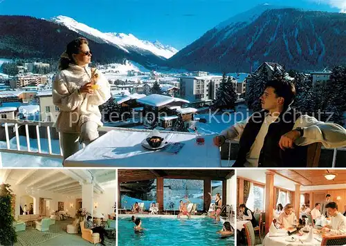 AK / Ansichtskarte Davos Dorf GR Derby Hotel Davos Schwimmbad Kat. Davos