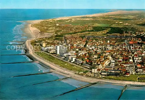 AK / Ansichtskarte Norderney Nordseebad Fliegeraufnahme mit Strand Kat. Norderney