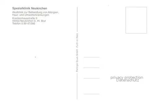 AK / Ansichtskarte Neukirchen Heilig Blut Spezialklinik Neukirchen Kat. Neukirchen b.Hl.Blut